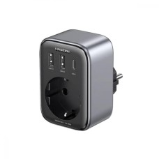 СЗУ-адаптер UGREEN CD314 (1EU/ 2USB/ 1Type-C) (Space Gray) (90613)