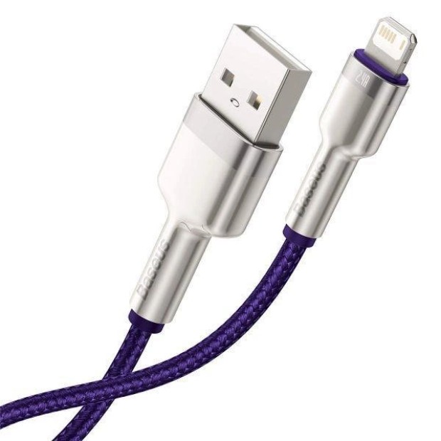 USB-кабель Baseus Cafule Metal Data 20W (1m) (Type-C to Lightning) (Фиолетовый) CATLJK-A05