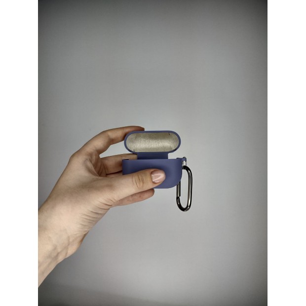 Чохол для навушників Full Silicone Case with Microfiber Apple AirPods Pro 2 (34) кольору Лавандовий Сірий.