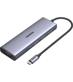 Адаптер UGREEN CM498 (USB-C на 3USB 3.0 / HDMI / VGA / RJ45 Gigabit / SD / TF / ..