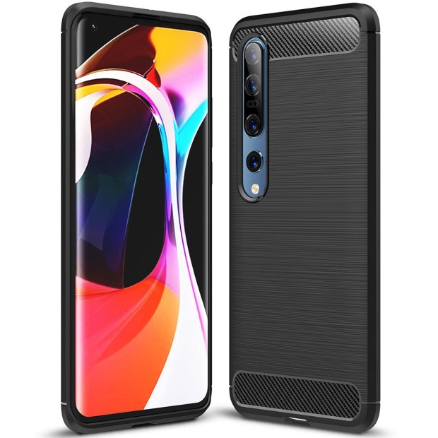 Силикон Polished Carbon Xiaomi Mi10 / Mi10 Pro (Черный)