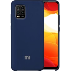 Силіконовий оригінальний чохол із логотипом Xiaomi Mi10 Lite (темно-синій)