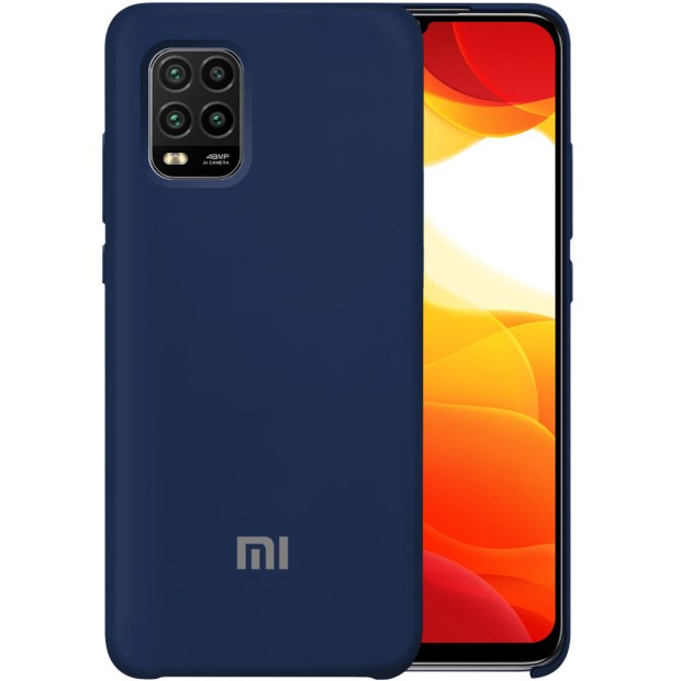Силикон Original Case Logo Xiaomi Mi10 Lite (Тёмно-синий)