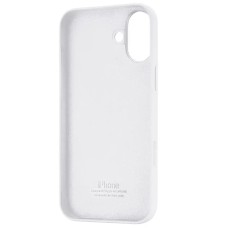 Силіконовий оригінальний круглий чохол для Apple iPhone 16 Plus (06) білий