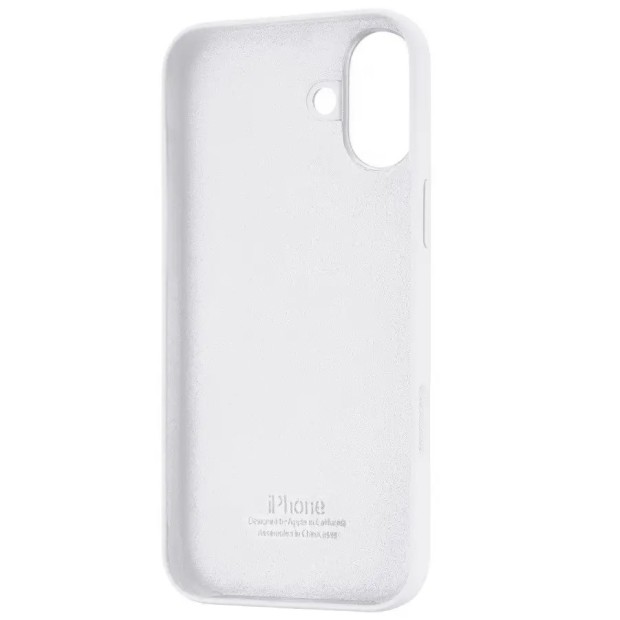 Силіконовий оригінальний круглий чохол для Apple iPhone 16 Plus (06) білий