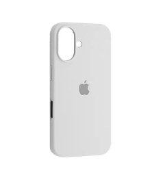 Силіконовий оригінальний круглий чохол для Apple iPhone 16 Plus (06) білий