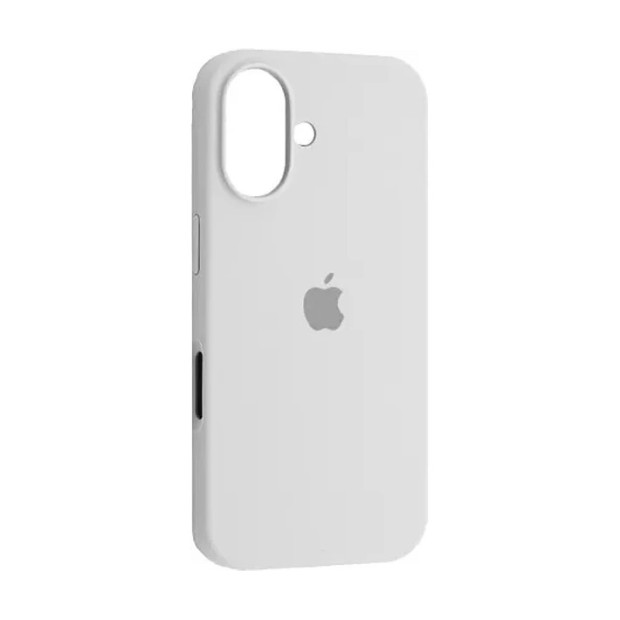 Силіконовий оригінальний круглий чохол для Apple iPhone 16 Plus (06) білий