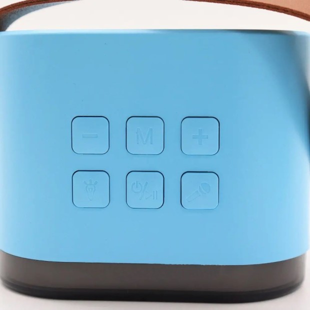 Мікрофон-караоке з колонкою Bluetooth K12 RGB (1 мікрофон) (Блакитний)