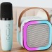 Мікрофон-караоке з колонкою Bluetooth K12 RGB (1 мікрофон) (Блакитний)