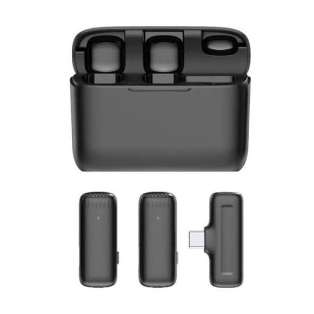 Беспроводной микрофон петличный J13 Dual iPhone (Lightning) (Чёрный)