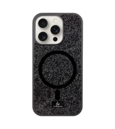 Чехол Bling World Rock Diamond MagSafe iPhone 15 Pro Max (Black)