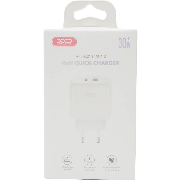 СЗУ-адаптер XO L131 30W (1Type-C) (Белый)