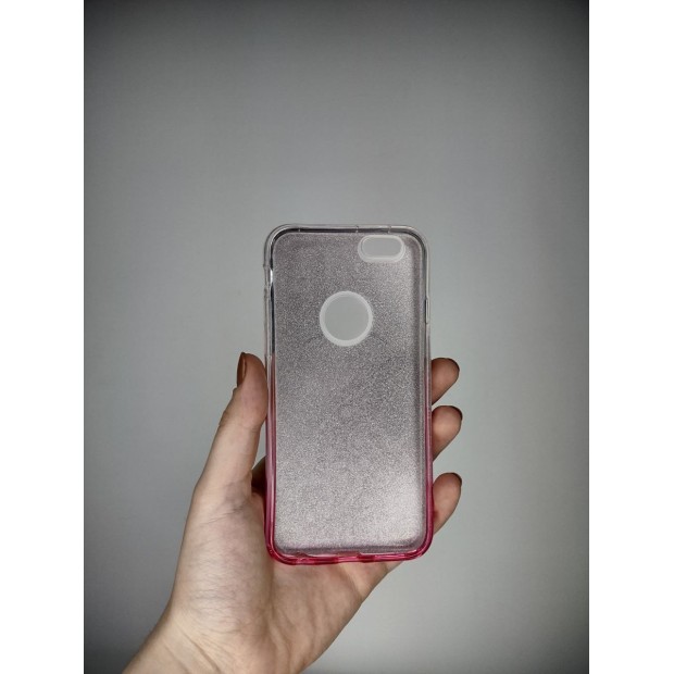 Силикон Glitter Apple iPhone 6 / 6s (Gradient Golden-Pink Dress)