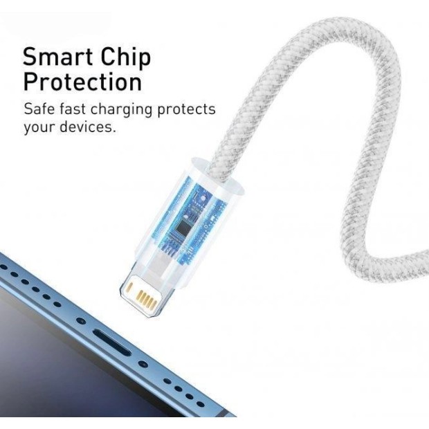 USB-кабель Baseus Dynamic 2.4A (2m) (Lightning) (Белый) CALD000502