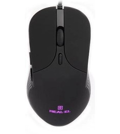 Миша дротова ігрова Real-El RM-295 (Чорна)
