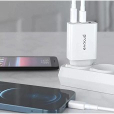 СЗУ-адаптер Proove Silicone 30W (1Type-C / 1USB ) (Белый)