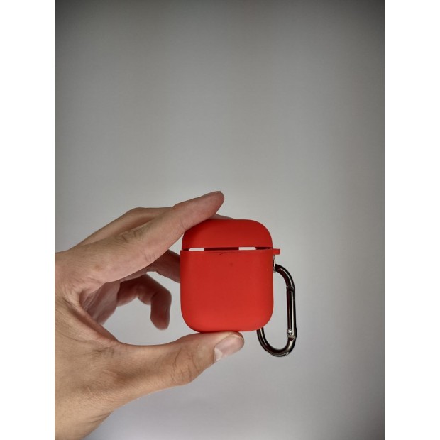 Повністю силіконовий чохол з мікрофіброю для навушників Apple AirPods (05) Product RED