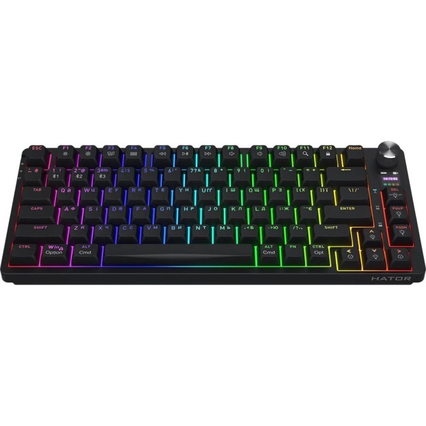 Клавиатура беспроводная игровая Hator Icefall PRO TFT display (Black) (HTK450UA)