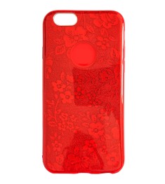 Силіконовий чохол Glitter для Apple iPhone 6  /  6s (Червоні квіти)