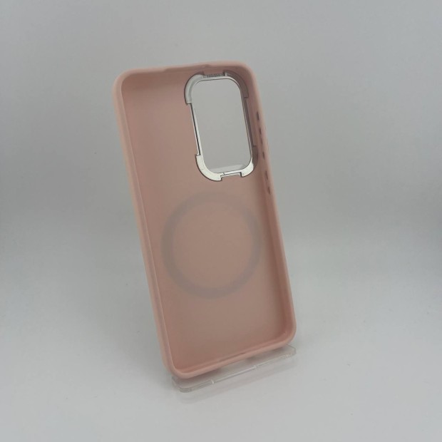 Накладка Metal Camera with MagSafe для Samsung Galaxy S24 (Персиковий)