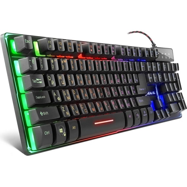 Клавиатура проводная игровая Real-El Gaming 8700 (Black)