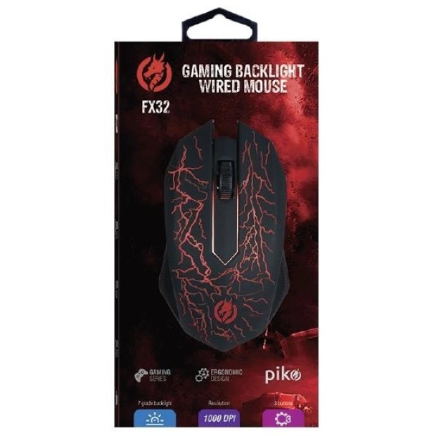 Мышь проводная игровая Piko FX32 (Чёрный)