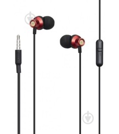 Проводные наушники-гарнитура вакуумные XO EP15 (Red / Black) DT