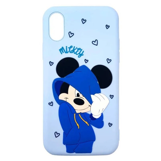 Силикон Disney Mickey Apple iPhone XS Max (Светло-голубой)