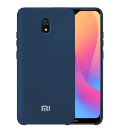 Силіконовий оригінальний чохол з логотипом для Xiaomi Redmi 8A (Темно-синій)