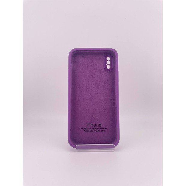 Чохол для iPhone X / XS з колекції Silicone Original Square RoundCam (Баклажановий)