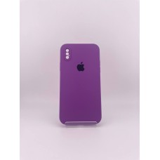 Чохол для iPhone X / XS з колекції Silicone Original Square RoundCam (Баклажановий)