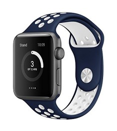 Ремінець Nike для Apple Watch 38 / 40 мм (синьо-білий)