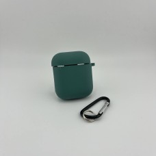 Чохол для навушників Full Silicone Case with Microfiber Apple AirPods (66) Малахіт