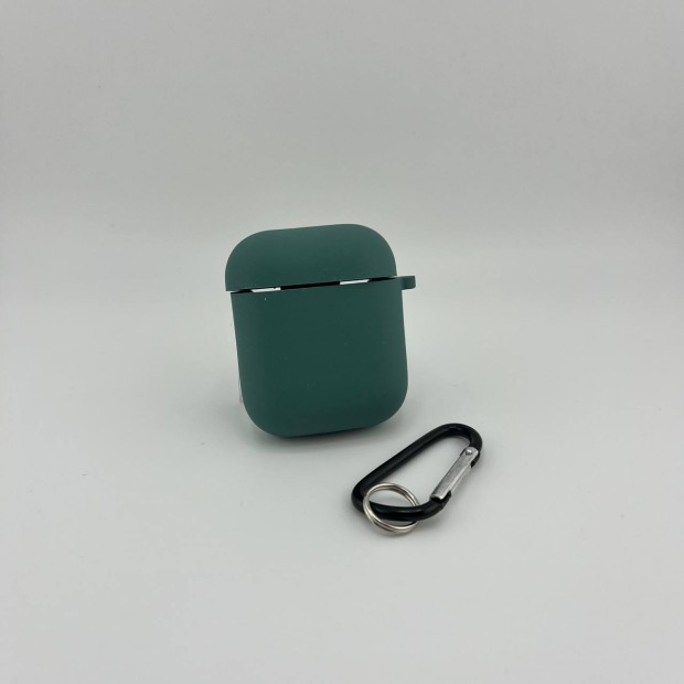 Чохол для навушників Full Silicone Case with Microfiber Apple AirPods (66) Малахіт