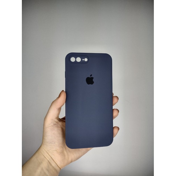 Силіконовий оригінальний квадратний захисний чохол для камери Apple iPhone 7 Plus  /  8 Plus (09) колір Midnight Blue.