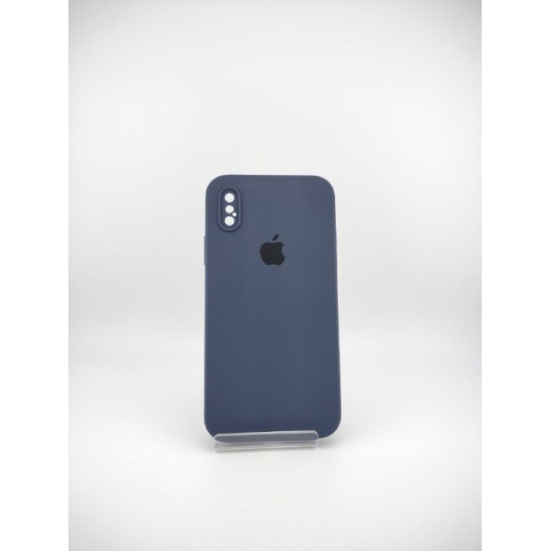 Силіконовий чохол оригінальний квадратний RoundCam для Apple iPhone X  /  XS (09) Midnight Blue