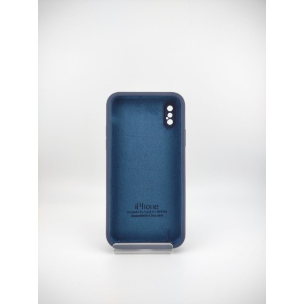 Силіконовий чохол оригінальний квадратний RoundCam для Apple iPhone X  /  XS (09) Midnight Blue