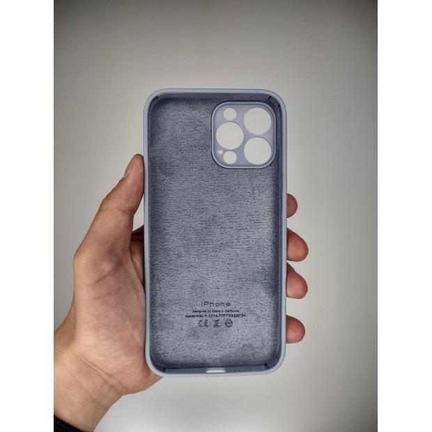 Силіконова оригінальна кругла камера Apple iPhone 13 Pro Max (світло-синій)