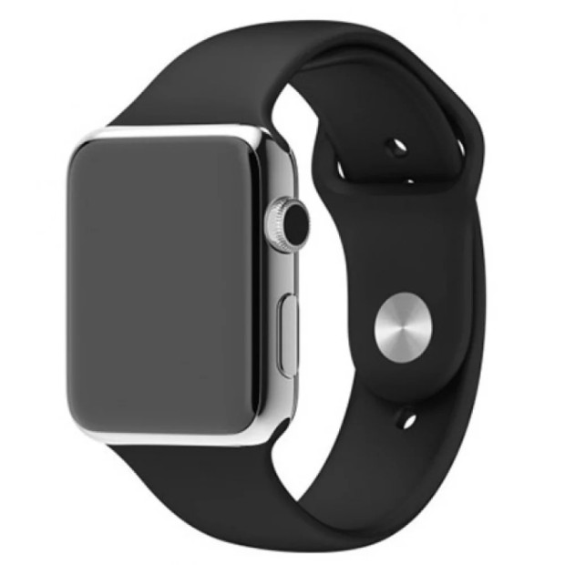 Ремінець для Apple Watch силіконовий 38  /  40  /  41 мм (07) чорний.