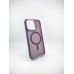 Чохол Leather MagSafe Case з PopSocket для Apple iPhone 14 Pro Max (Темно-фіолетовий)
