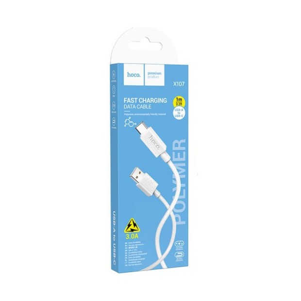 USB-кабель Hoco X107 3A (Type-C) (Белый)