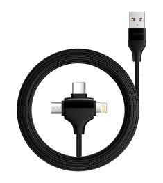 USB-кабель Joyroom S-L317 3 в 1 (Lightning / MicroUSB / Type-C) (Чёрный)