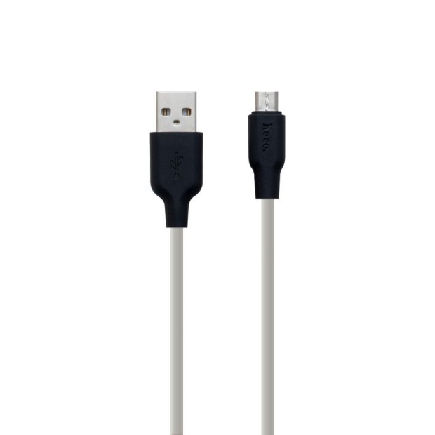 USB-кабель Hoco Silicone X21 (MicroUSB) (черно-белый)