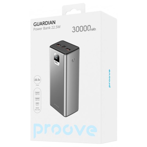 PowerBank Proove Guardian 22.5W 30000mAh (Metal Grey)