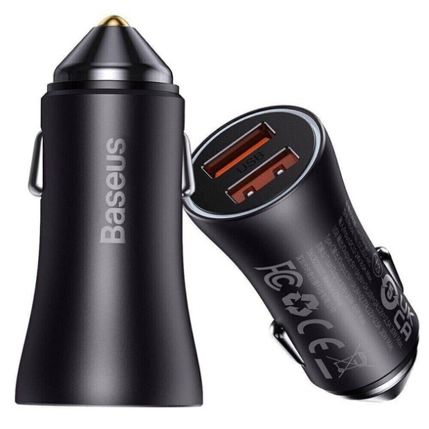 АЗУ-адаптер Baseus Golden Contactor Max 60W 1USB / 1Type-C (CGJM000113) (Серый)