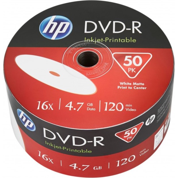 Диск DVD-R HP 4.7GB 16x IJ для друку