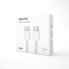 USB-кабель Walker C860 60W (1m) (Type-C на Type-C) (Білий)