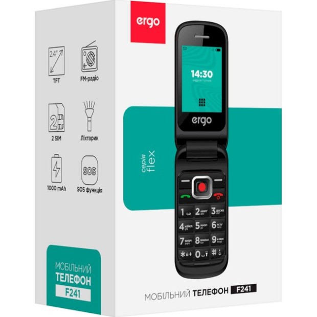 Мобільний телефон Ergo F241 Dual Sim (Чорний)