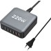 СЗУ-адаптер XoKo QC-220 Gan3 220W (2USB / 4Type-C) (Чёрный) QC-220