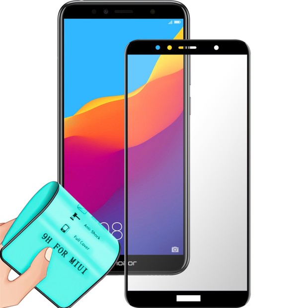 Защитное стекло 5D Ceramic Huawei Y5 Prime (2018) / Honor 7A / Y5 Lite (2018) Black